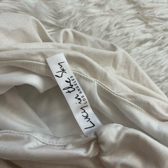 Lucy in The Sky Sparkling Ruched Bodycon Dress White Womens‎ Size M - Picture 4 of 4